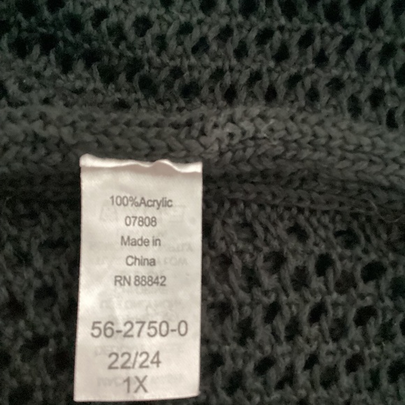 ELLOS 22/24 WOMAN PLUS BLACK CROCHET COVER UP SWEATER VERSATILE - Picture 11 of 12